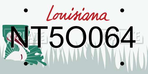 NT5O064 Louisiana License Plate