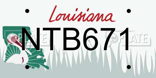 NTB671 Louisiana License Plate