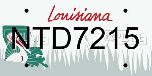 NTD7215 Louisiana License Plate