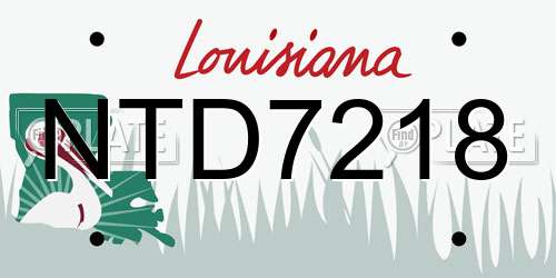 NTD7218 Louisiana License Plate