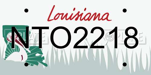 NTO2218 Louisiana License Plate