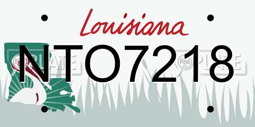 NTO7218 Louisiana License Plate