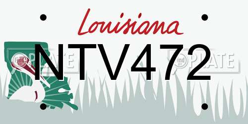NTV472 Louisiana License Plate