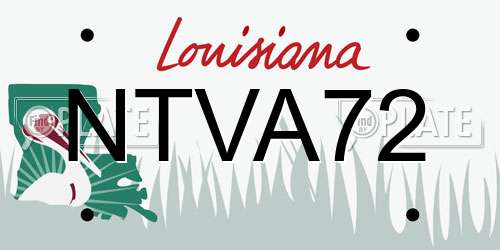 NTVA72 Louisiana License Plate