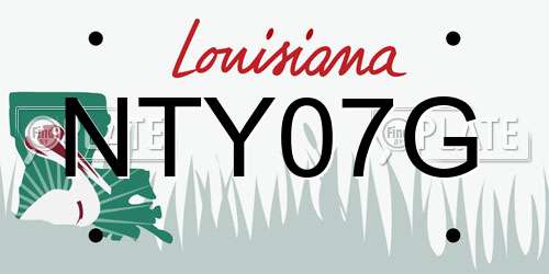 NTY07G Louisiana License Plate