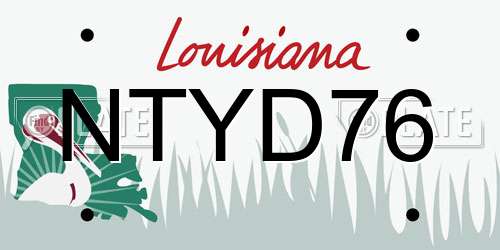 NTYD76 Louisiana License Plate