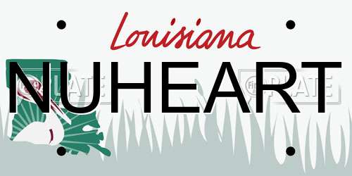 NUHEART Louisiana License Plate