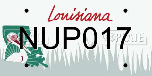 NUP017 Louisiana License Plate