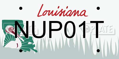 NUP01T Louisiana License Plate