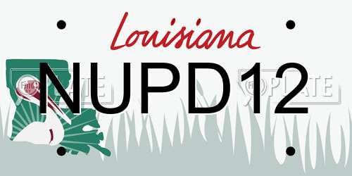 NUPD12 Louisiana License Plate