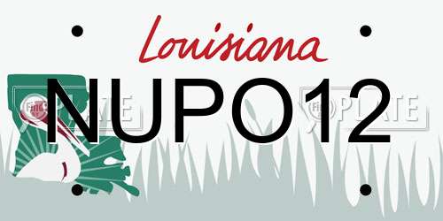 NUPO12 Louisiana License Plate