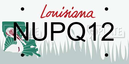 NUPQ12 Louisiana License Plate