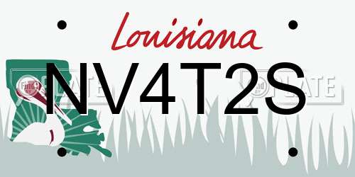 NV4T2S Louisiana License Plate