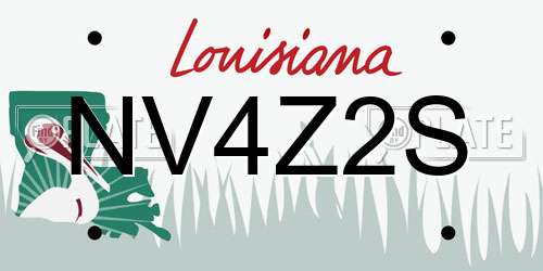 NV4Z2S Louisiana License Plate