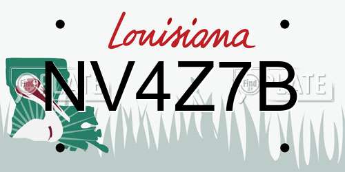NV4Z7B Louisiana License Plate