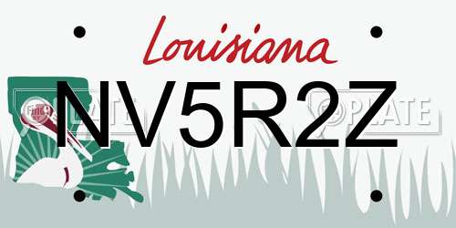 NV5R2Z Louisiana License Plate