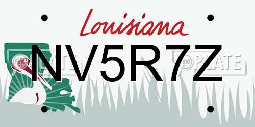 NV5R7Z Louisiana License Plate