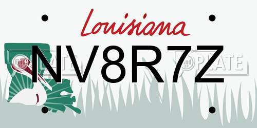NV8R7Z Louisiana License Plate