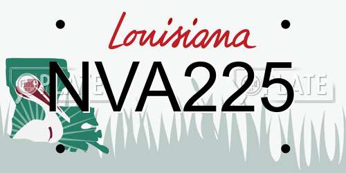 NVA225 Louisiana License Plate
