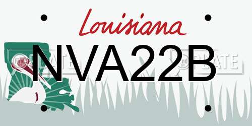 NVA22B Louisiana License Plate