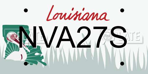 NVA27S Louisiana License Plate