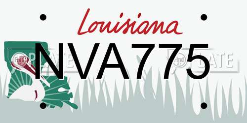 NVA775 Louisiana License Plate