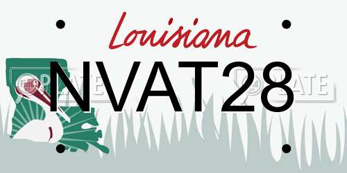 NVAT28 Louisiana License Plate