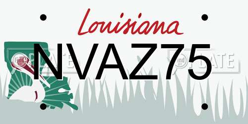 NVAZ75 Louisiana License Plate