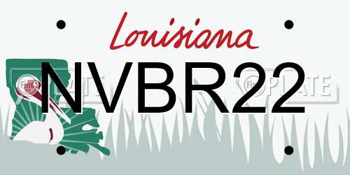 NVBR22 Louisiana License Plate