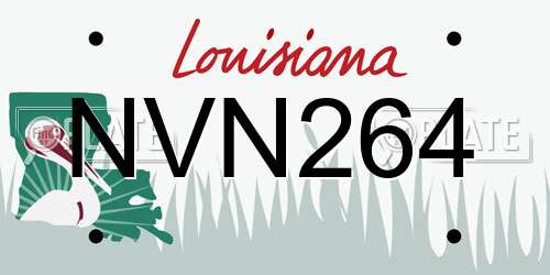NVN264 Louisiana License Plate