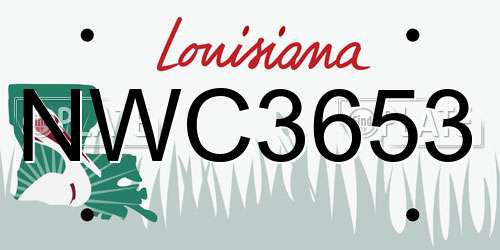 NWC3653 Louisiana License Plate
