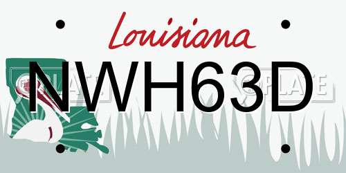 NWH63D Louisiana License Plate