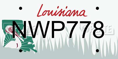 NWP778 Louisiana License Plate