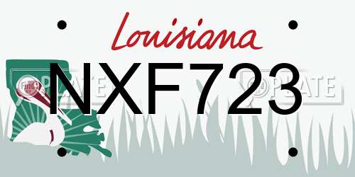 NXF723 Louisiana License Plate