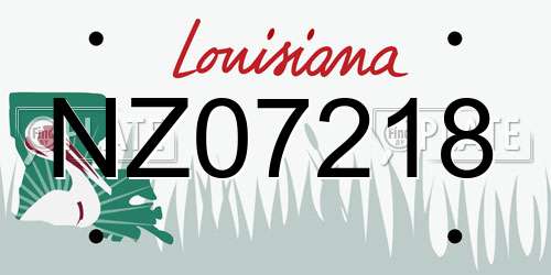 NZ07218 Louisiana License Plate