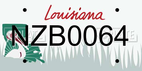NZB0064 Louisiana License Plate