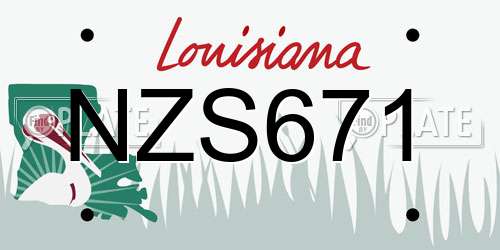 NZS671 Louisiana License Plate