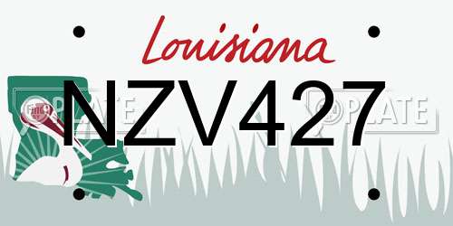NZV427 Louisiana License Plate