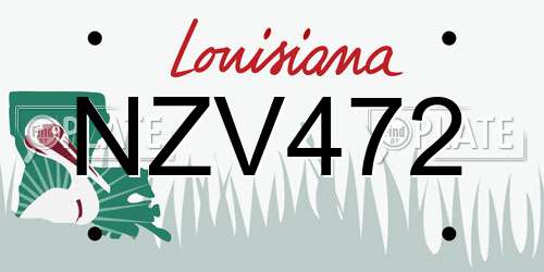 NZV472 Louisiana License Plate