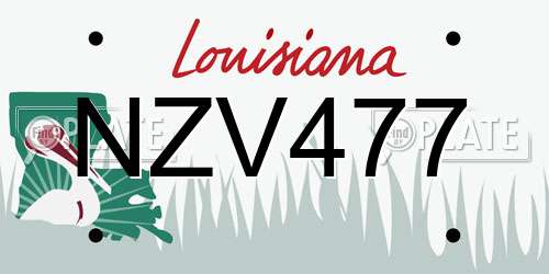 NZV477 Louisiana License Plate