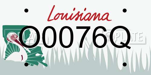 O0076Q Louisiana License Plate