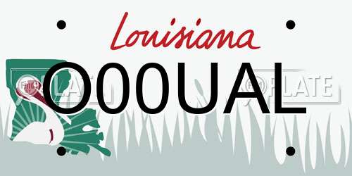 O00UAL Louisiana License Plate