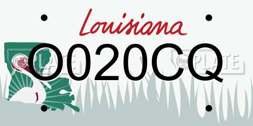 O020CQ Louisiana License Plate