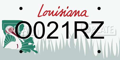 O021RZ Louisiana License Plate