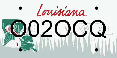 O02OCQ Louisiana License Plate
