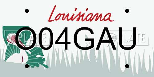 O04GAU Louisiana License Plate