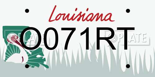 O071RT Louisiana License Plate