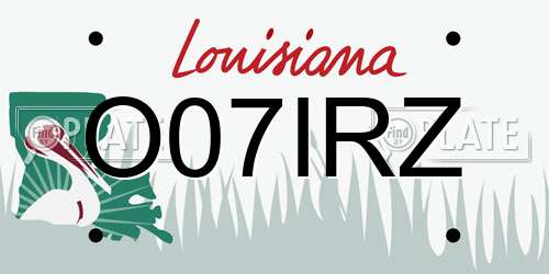 O07IRZ Louisiana License Plate