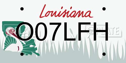 O07LFH Louisiana License Plate
