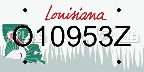 O10953Z Louisiana License Plate